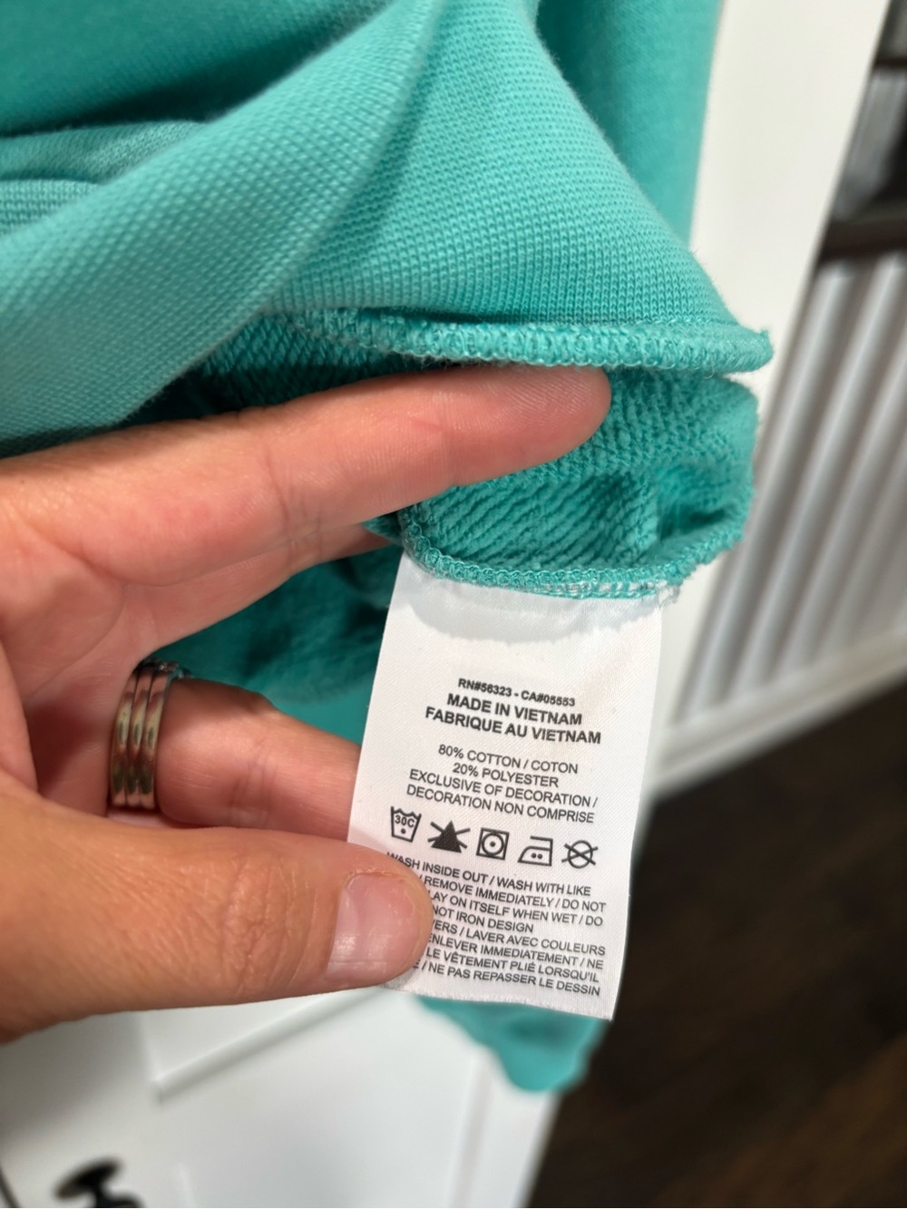 Nike Cropped Teal Quarter-Zip Pullover Sweatshirt - Picture 4 of 4